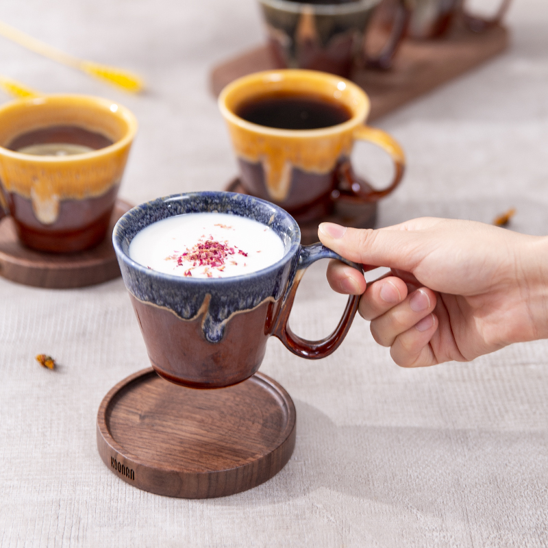 koonan北欧马克杯亮釉窑变咖啡杯陶瓷简约咖啡杯水杯