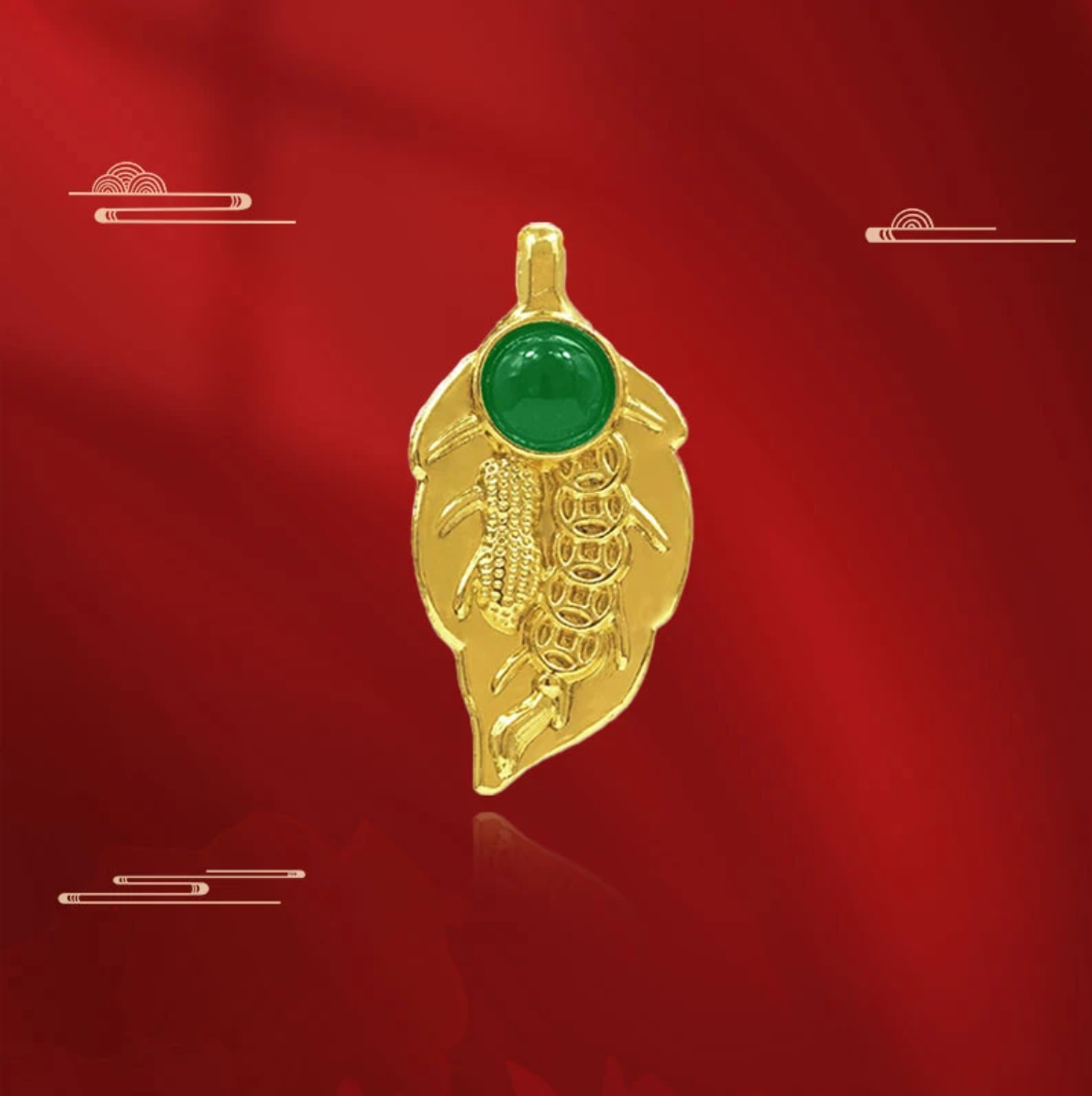 精选 金枝玉叶 一叶生财 吊坠（嘉诚精选)