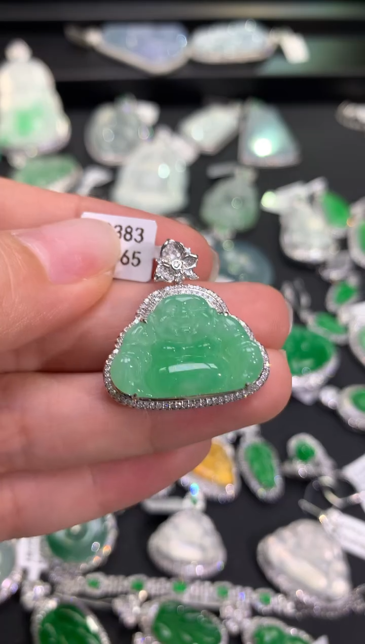 【闪购商品】翡翠吊坠(不含链)18K金镶嵌吊坠