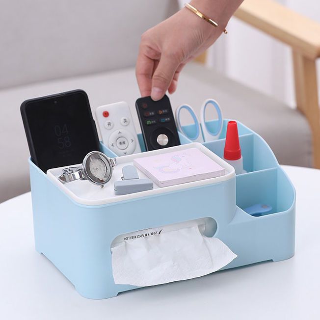 桌面收纳盒纸巾盒客厅多功能创意抽纸盒家用北欧ins可爱少女卧室