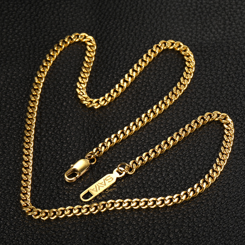 钛钢项链 飒雅高级时尚百搭链小众二色可选男士古巴链子潮流朋克商品图