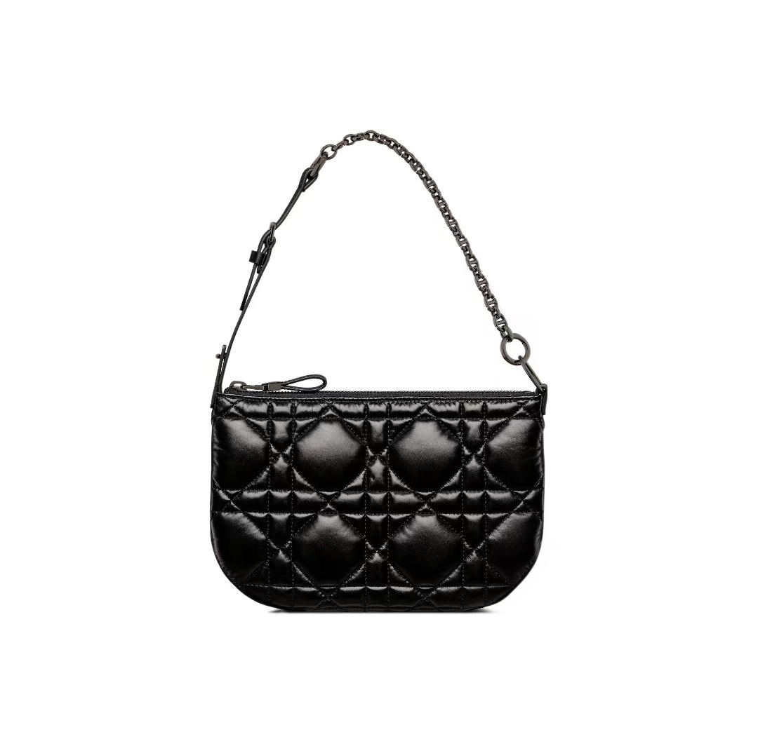 95新 DIOR/迪奥 奢100严选  mini caro 黑银腋下包