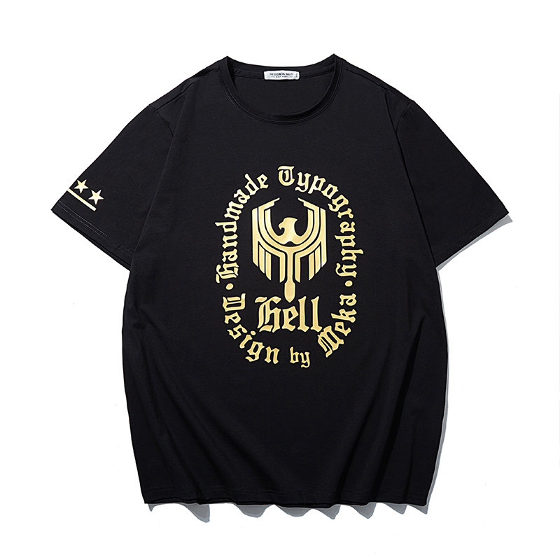 LIUGEJIA/六个加时尚潮流圆领短袖印花夏季宽松透气大码男装T6174