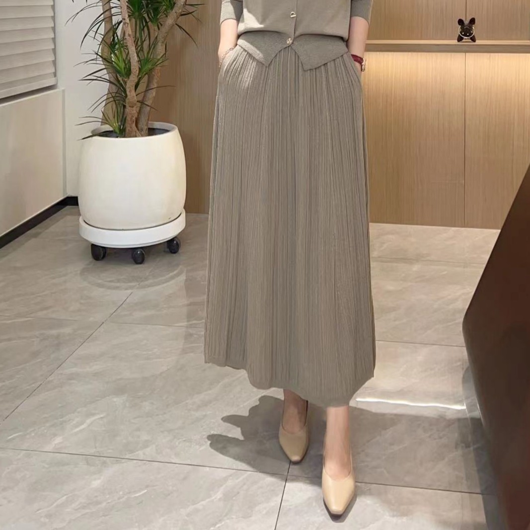 高腰时尚中长裙休闲半裙洋气#DQ5927半身裙女士绵羊毛