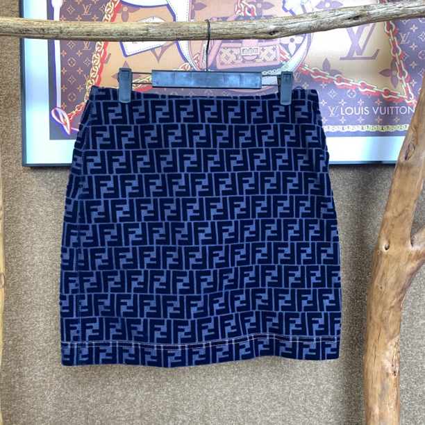 99新 FENDI/芬迪 芬迪/满印牛仔裙/42码/ 41155