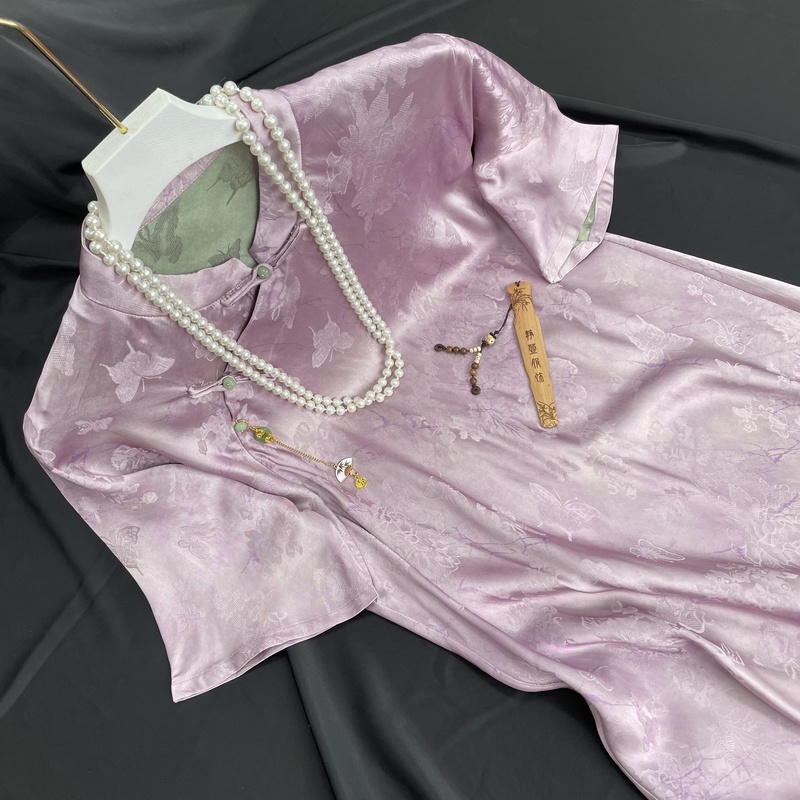 2537《紫蕴》常熟夏季新款新中式国风日常气质复古优雅提花连衣裙