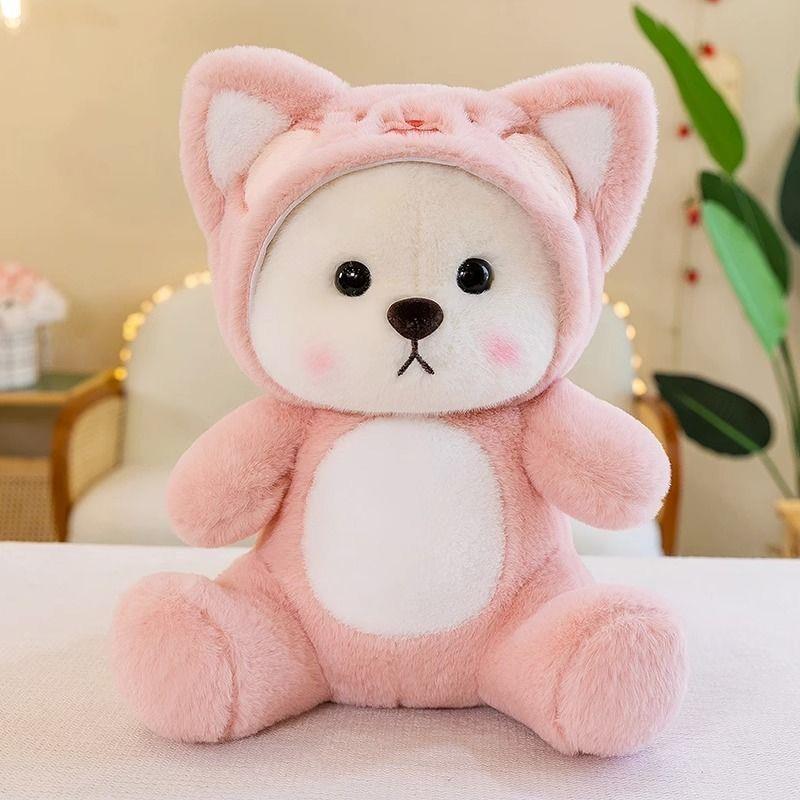 可爱嘟嘟猫玩偶公仔粉色小熊软萌毛绒玩具抱枕生日礼物送女生H186
