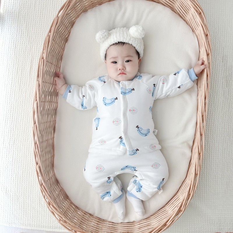 宝宝棉衣分体套装婴儿冬季棉服保暖加厚夹棉轻柔婴幼儿两件套棉服