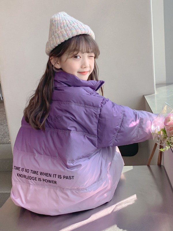 新品巴拉巴拉女童羽绒服冬装2024新款90绒白鸭绒女孩冬款渐变衣服