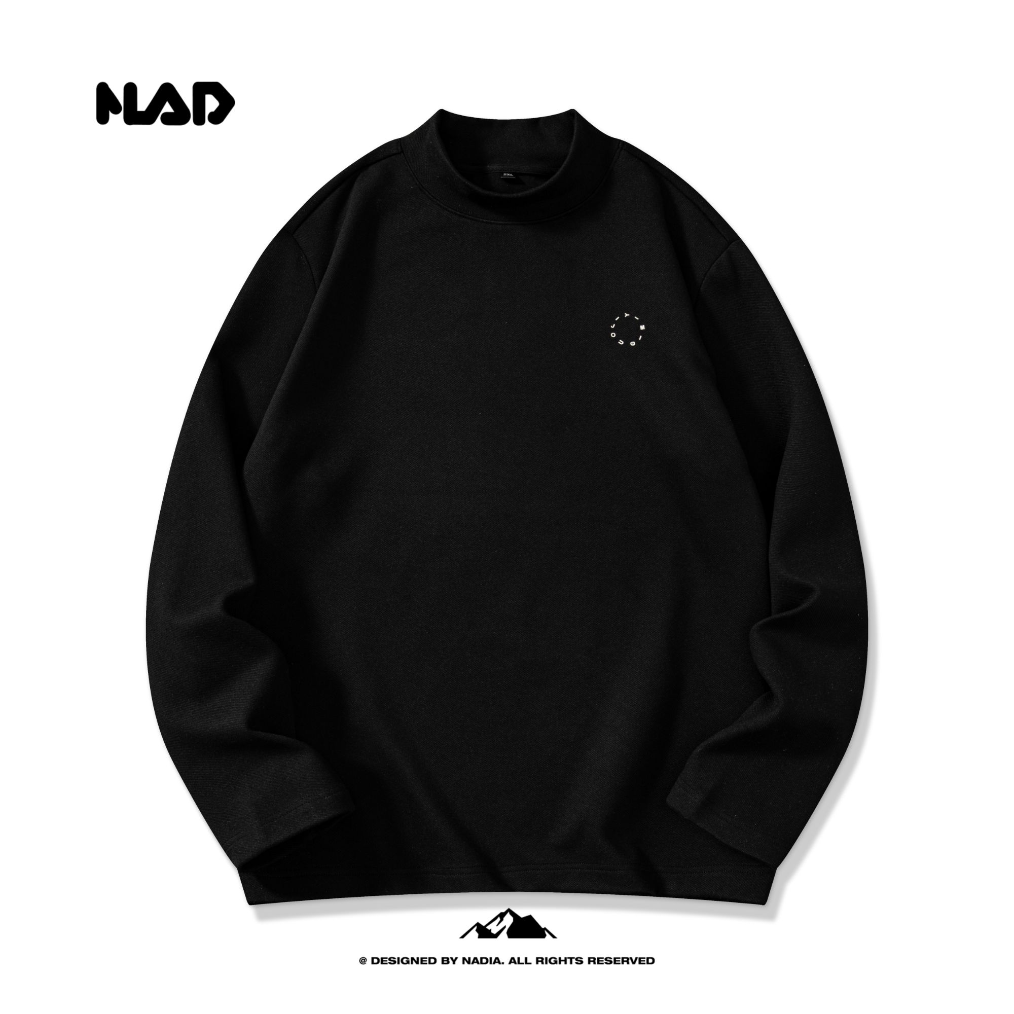 【断码清仓】Nad簿绒打底衫长袖卫衣户外休闲宽松半高领舒适纯色冬