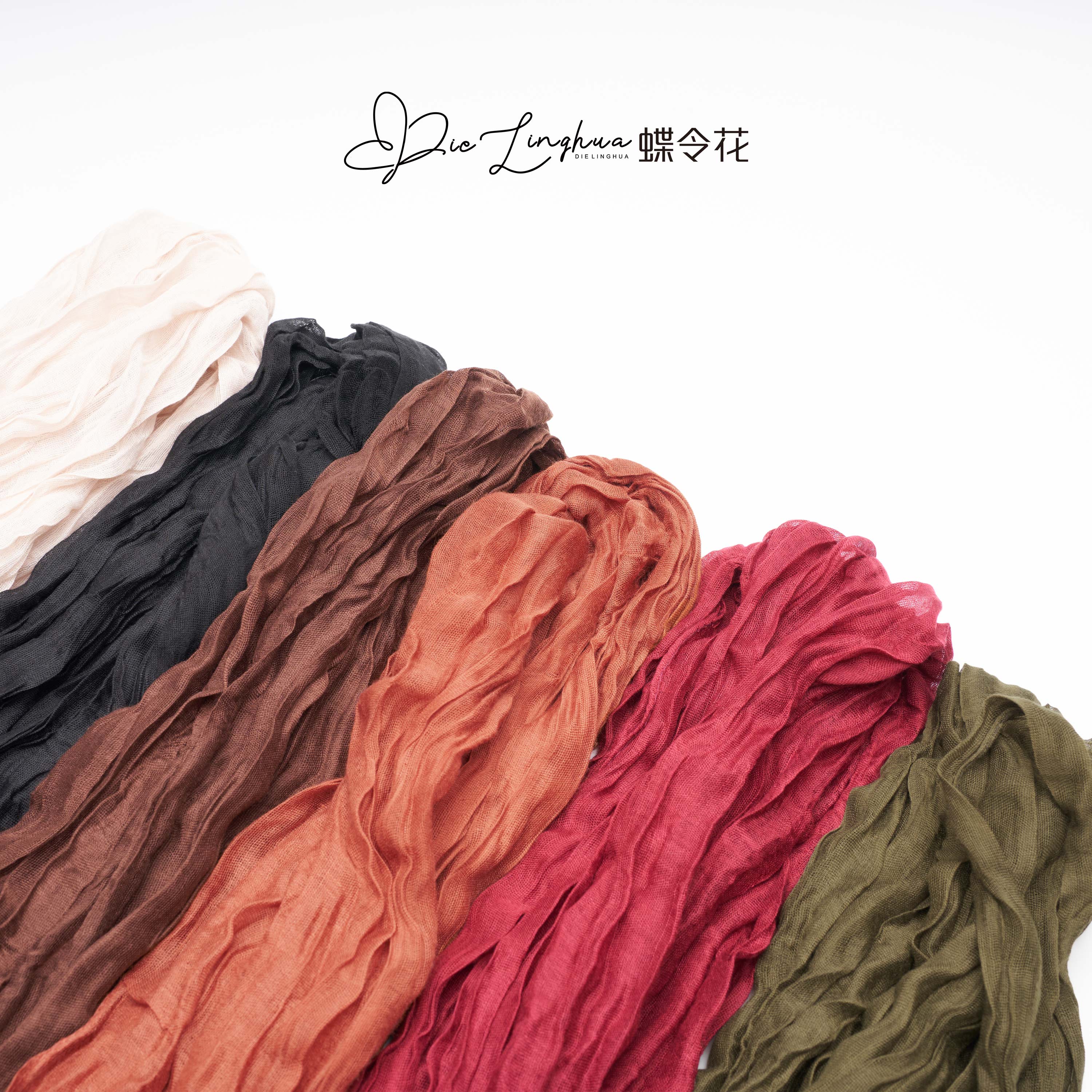 文艺棉麻褶皱复古围巾围脖披肩24904