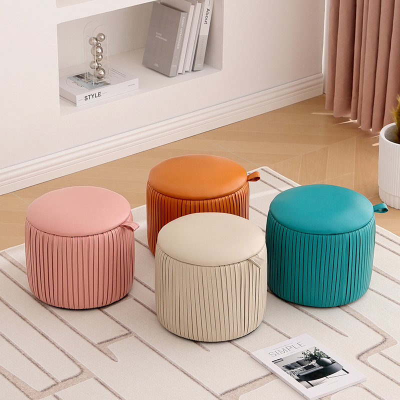 客厅茶几凳家用小凳子圆形矮凳坐墩沙发脚踏凳创意网红入户换鞋凳