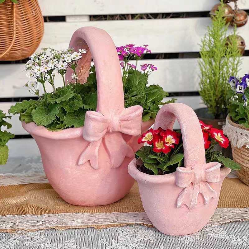 蝴蝶结花盆户外花园庭院阳台布置绿植盆器装饰摆件露台景观摆设