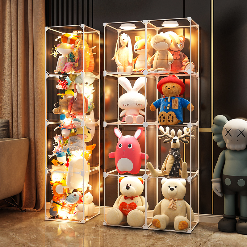 【小扬哥甄选】毛绒玩具收纳神器透明大容量筒加厚展示柜公仔玩偶