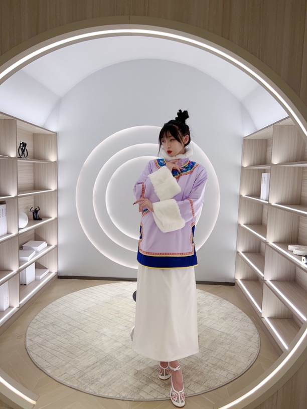 衣最芳绣元宝领棉服斜襟上衣手工刺绣秋冬no退no换