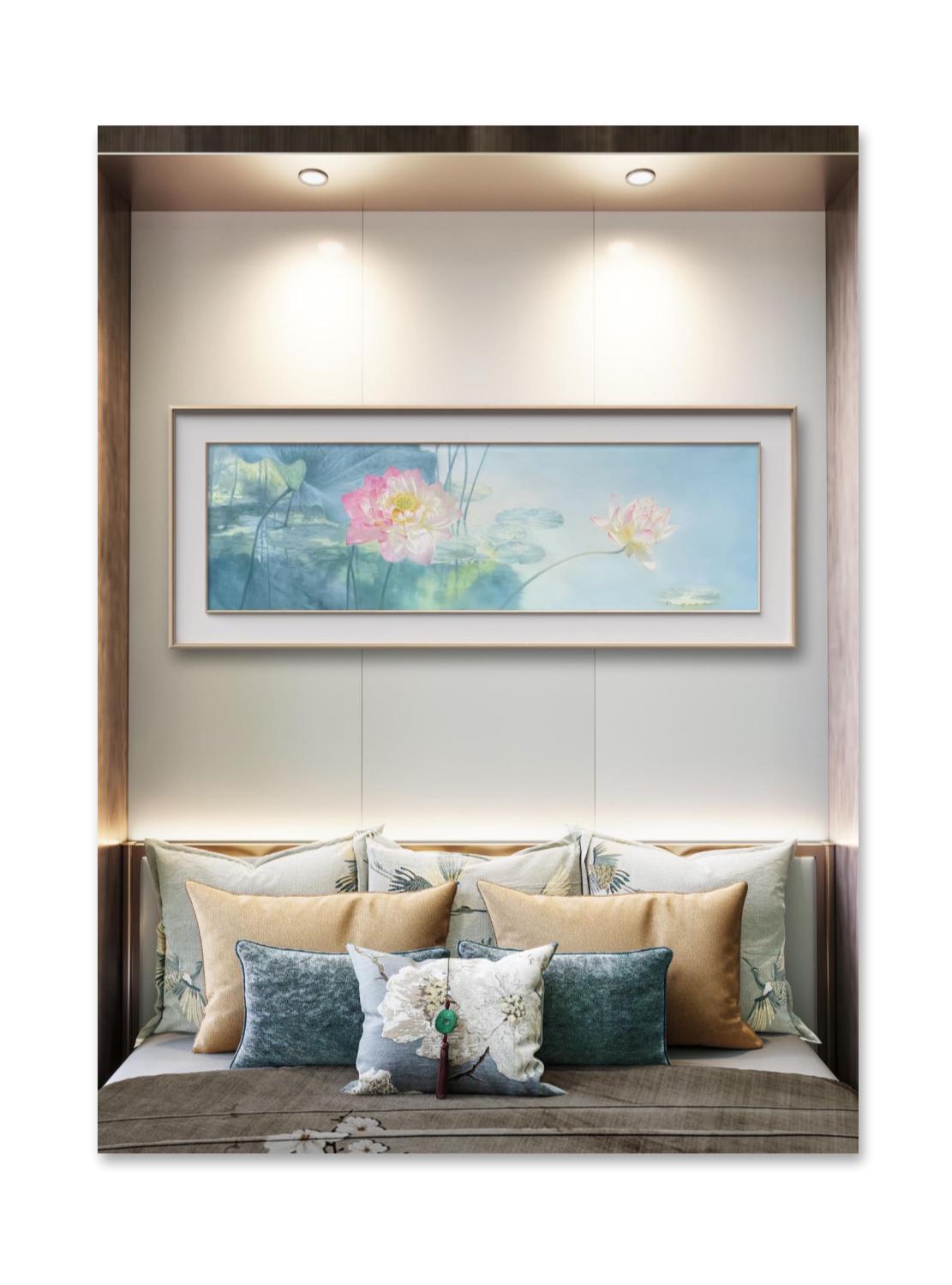 原创荷花油画作品