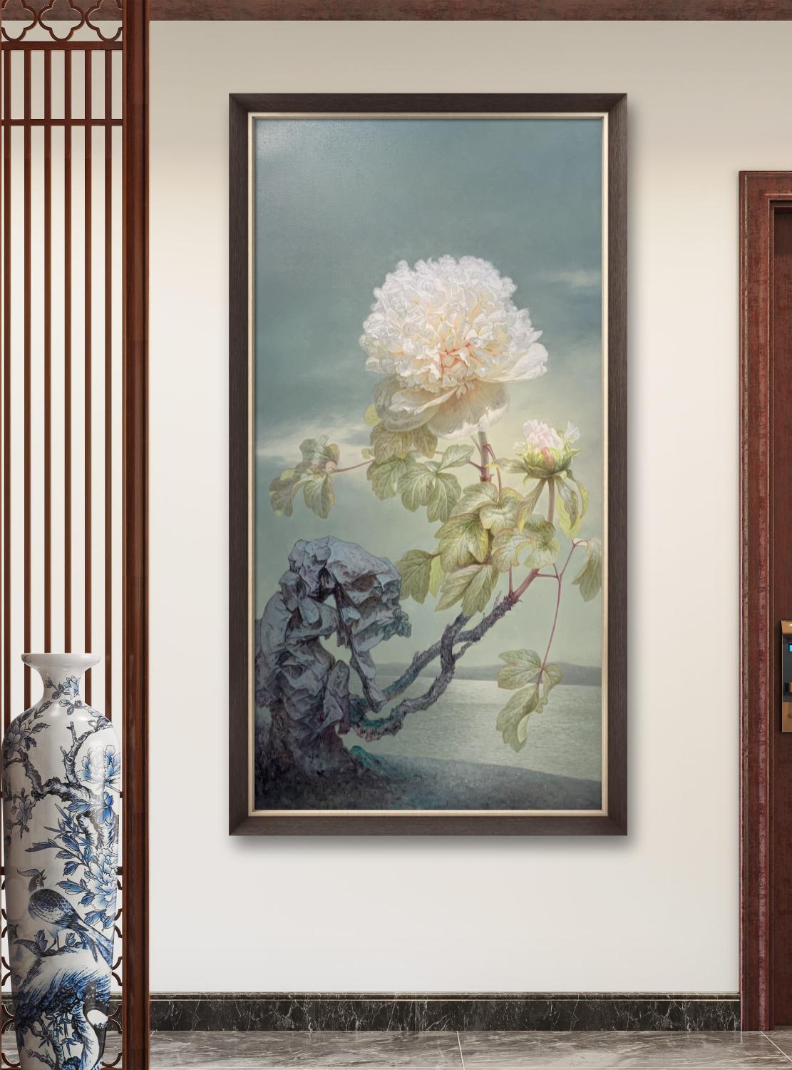 原创牡丹油画80x160cm