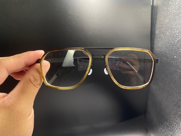 林德伯格9753同款牛角眼镜百里挑一颜色纹路