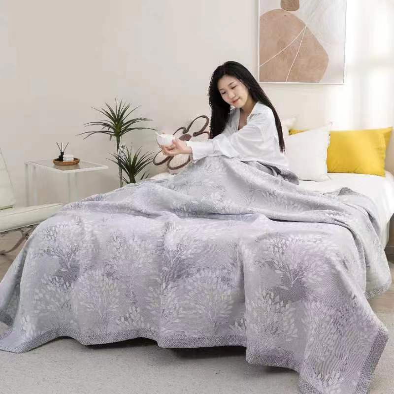 【丛林谜语】240×250cm高端长绒棉亚麻床盖