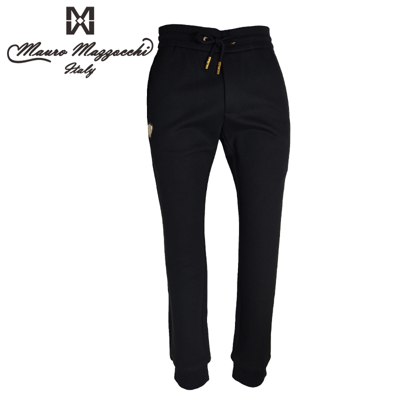 Mauro/玛路男士九分针织裤休闲裤潮流时尚舒适百搭秋冬季黑色8301