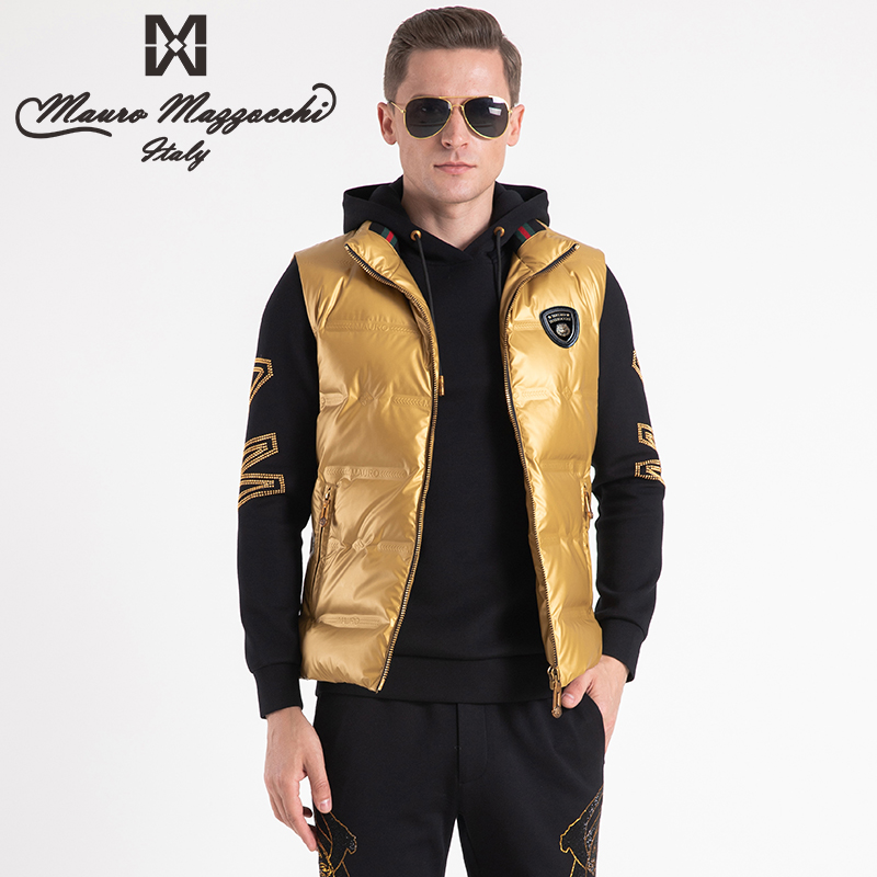 Mauro/玛路男士连帽羽绒背心时尚舒适防风保暖户外外穿秋冬季9303