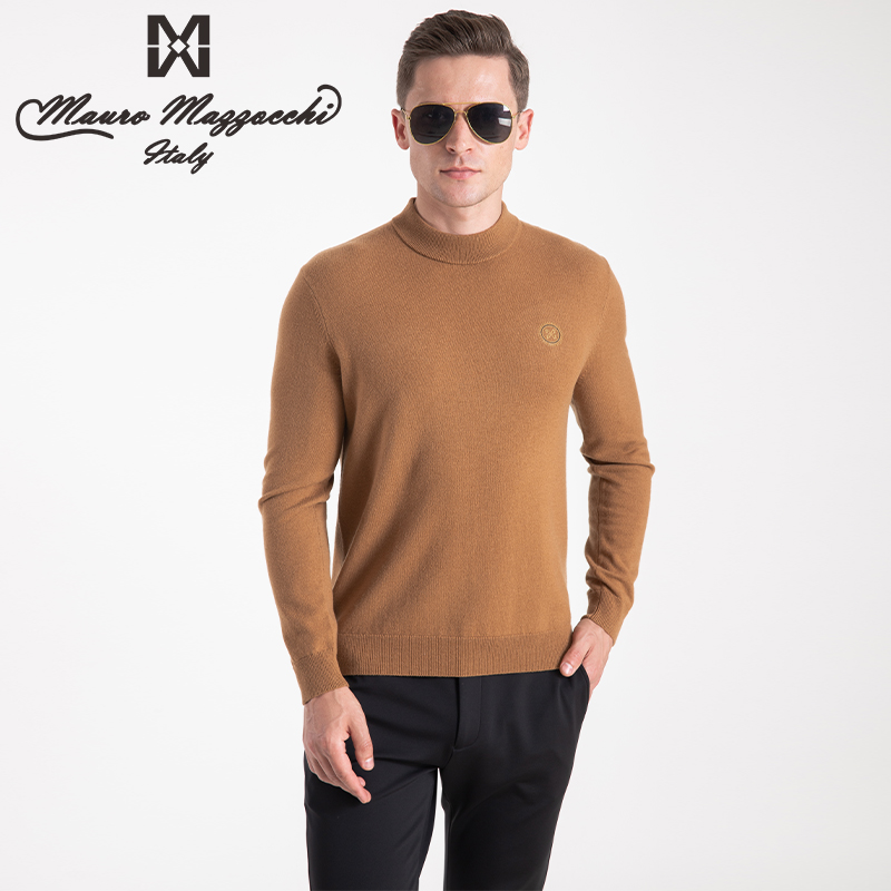 Mauro/玛路烫钻男士圆领毛衫羊绒羊毛时尚舒适休闲保暖秋冬季4010