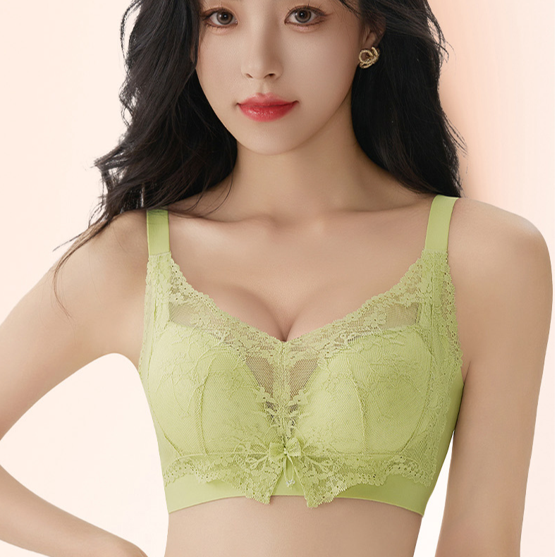火琪琳小胸聚拢文胸舒适透气性感蕾丝上托防下垂调整型夏季内衣