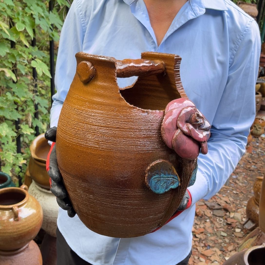 红陶20CM（含）-50CM（不含）高23口20有孔