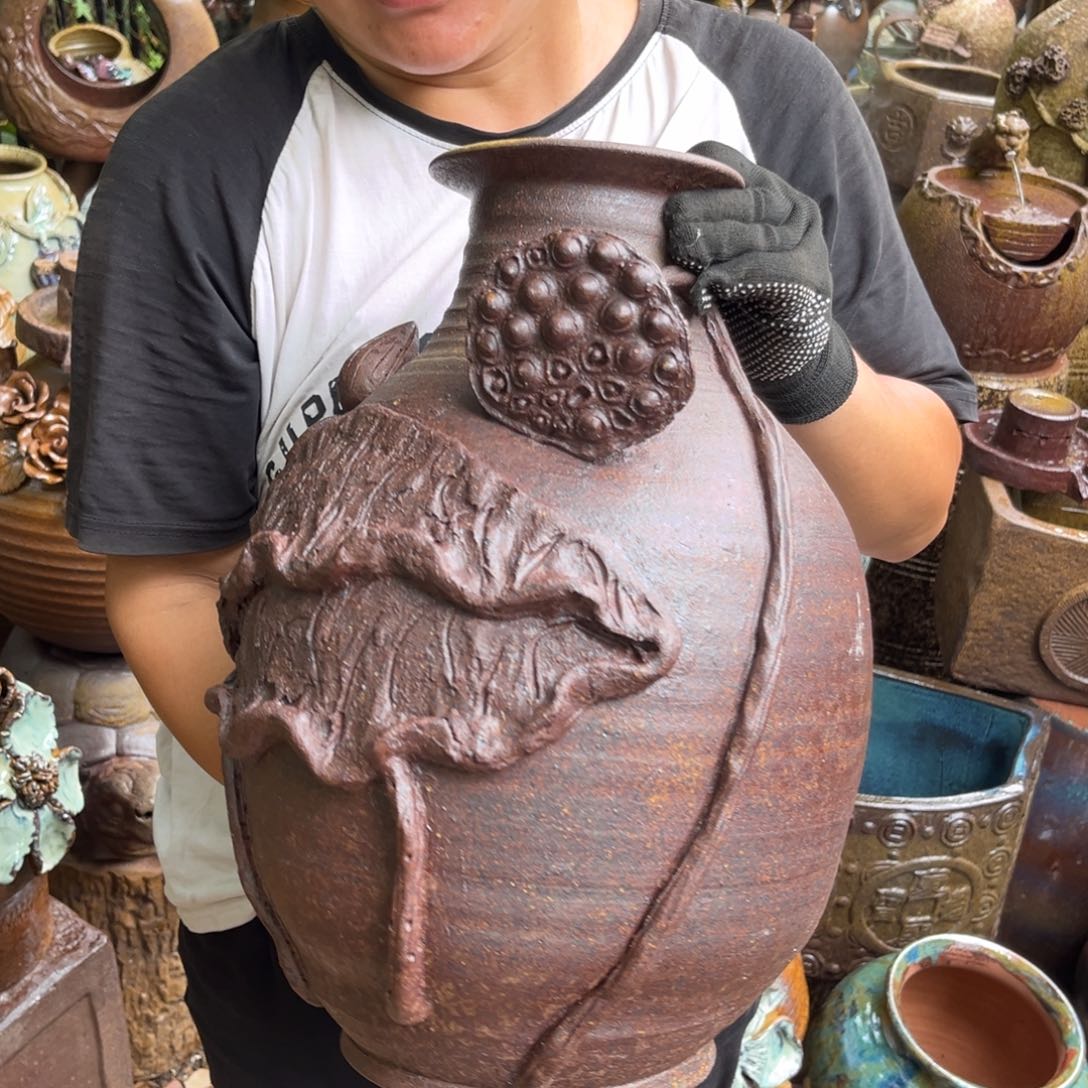 红陶20CM（含）-50CM（不含）高38口13无孔