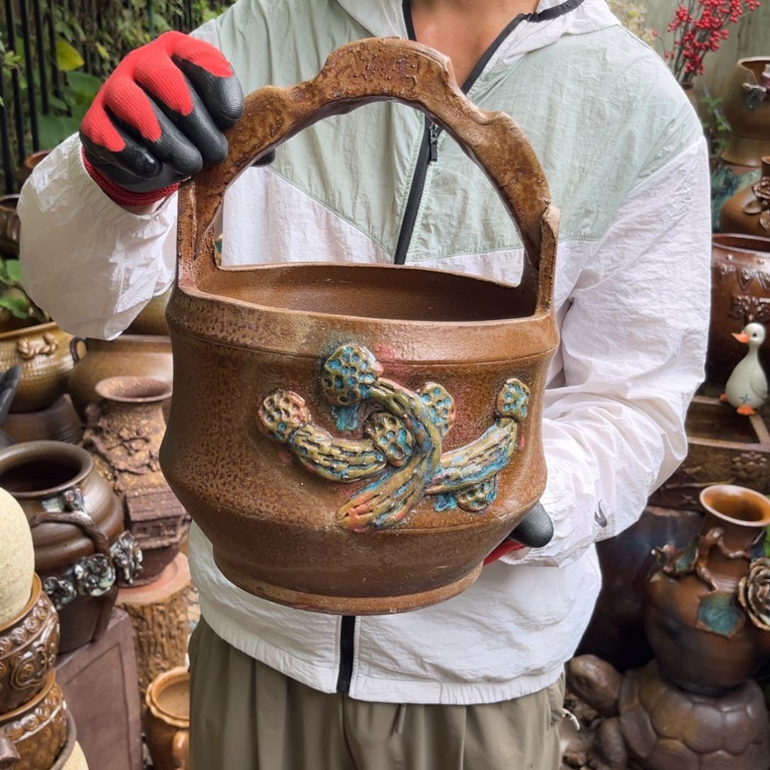 红陶20CM（含）-50CM（不含）高18口21有孔