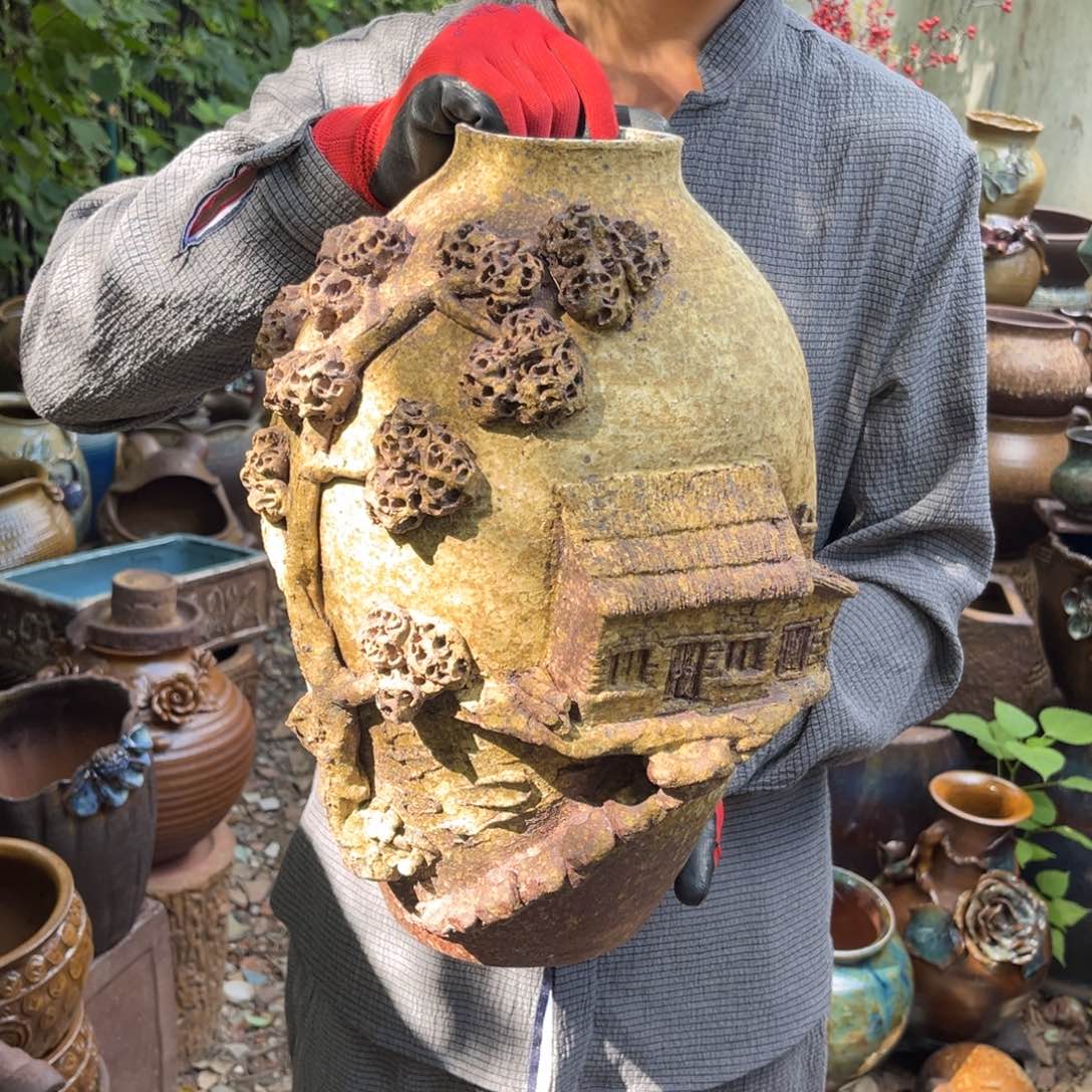 红陶20CM（含）-50CM（不含）高3 9口9无孔