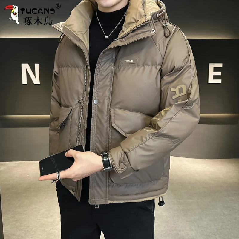 TUCANO/啄木鳥羽绒服男士休闲外套冬季新款开衫御寒加厚保暖短款