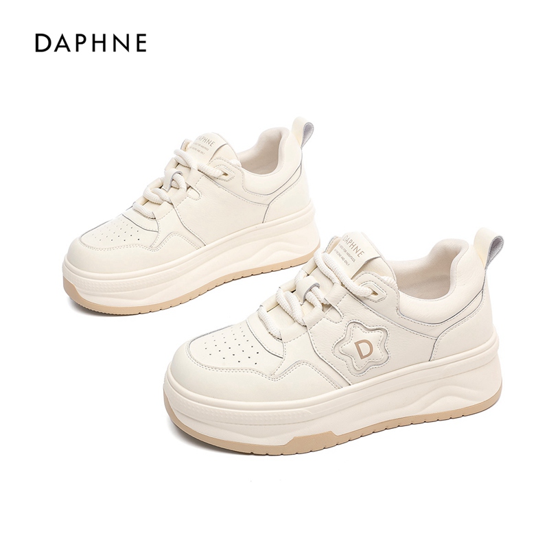 Daphne/达芙妮小白鞋女2025新款秋季时尚百搭厚底板鞋休闲运动鞋