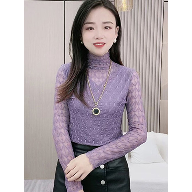 2023春季新款打底衫半高领洋气上衣修身气质显瘦内搭新款时尚百搭