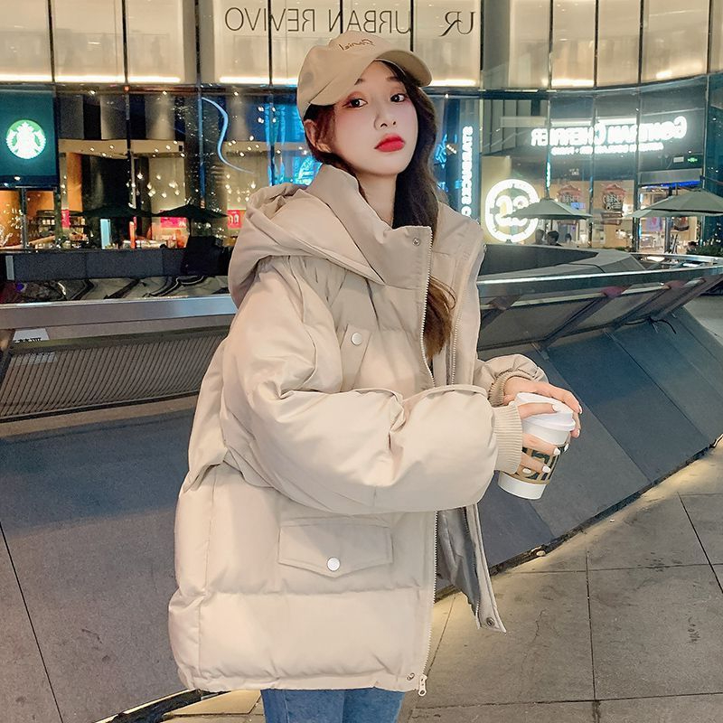 2023秋冬新款加厚宽松百搭外套连帽棉衣面包服短款棉衣棉服女保暖