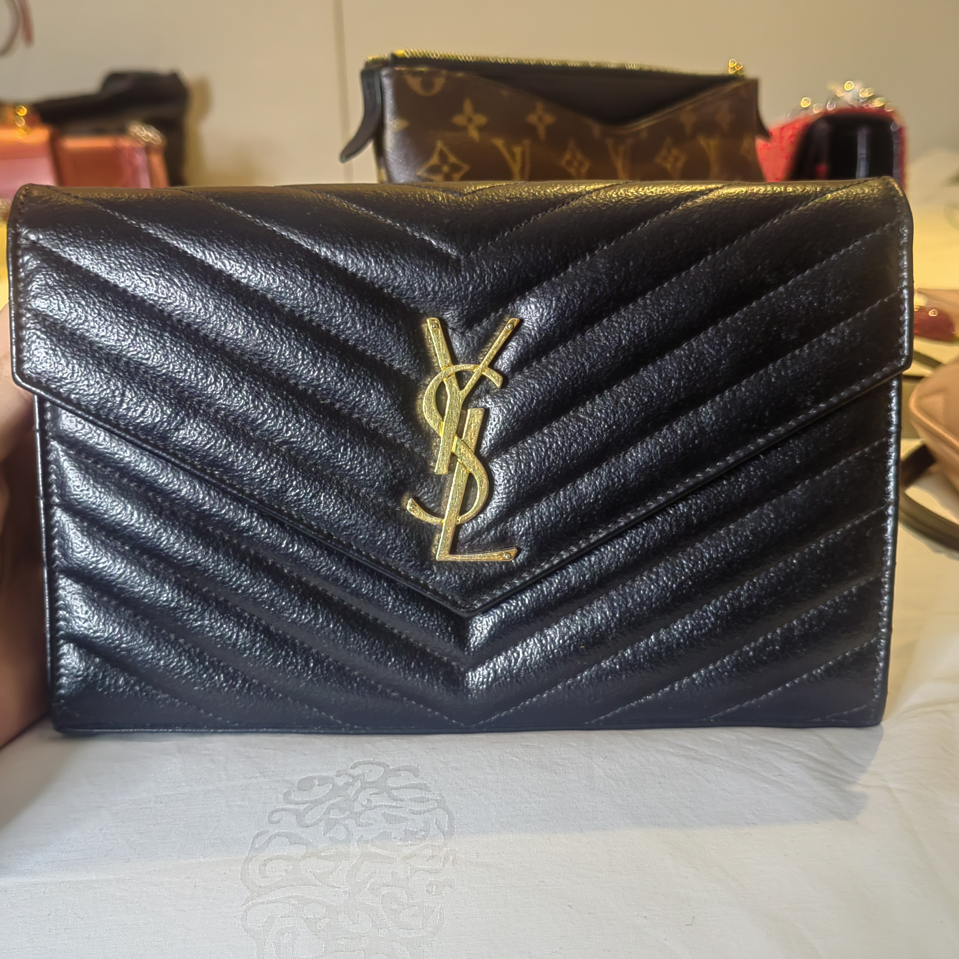 95新 YSL/圣罗兰 心选奢品/圣罗兰 黑金信封