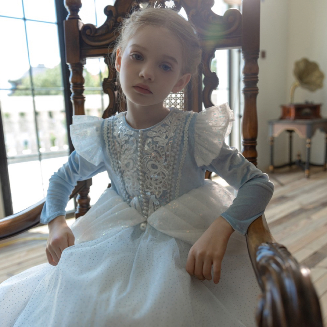 法式冰雪公主丝绒裙