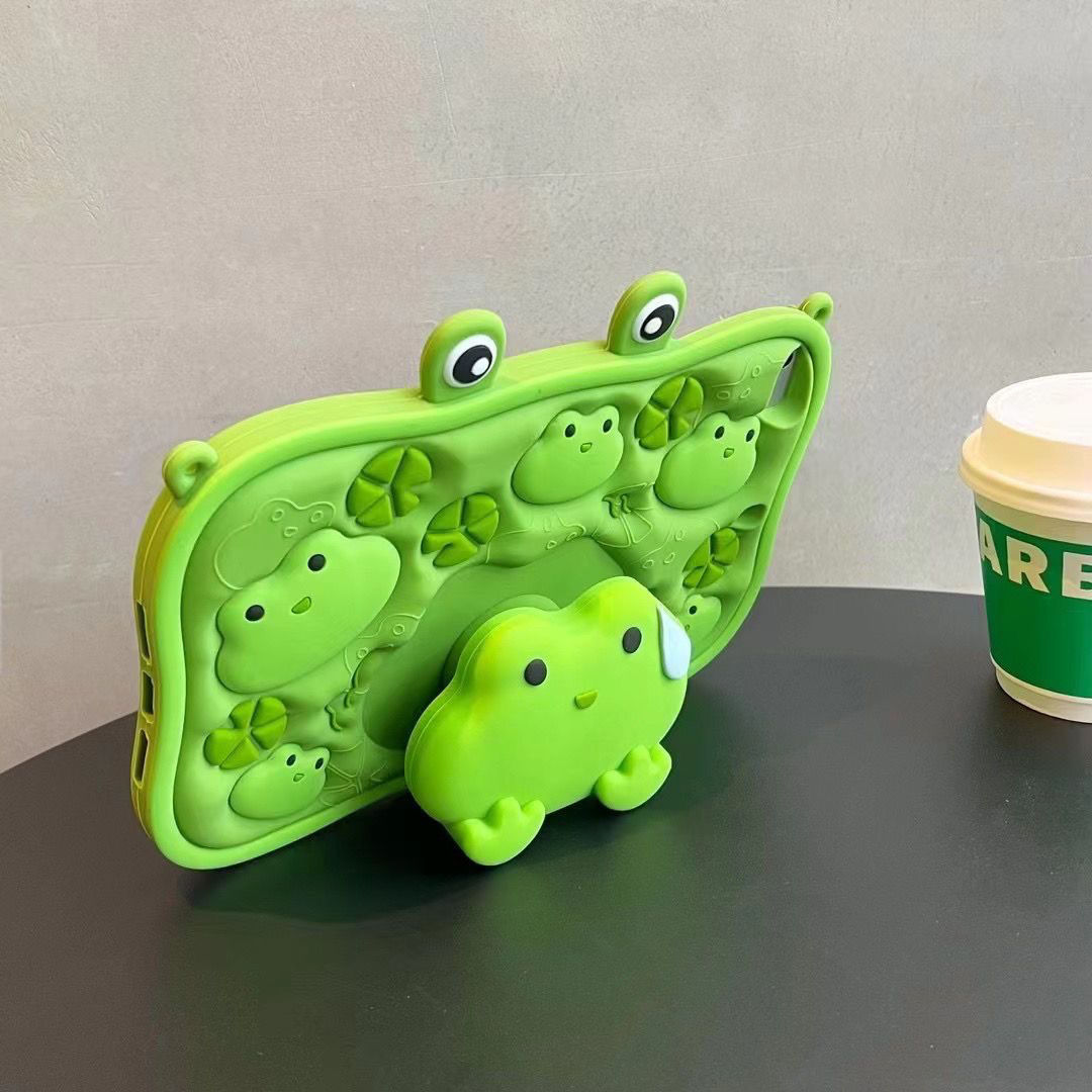 绿色青蛙ipadair5保护套ipad9第九代10.2寸10平板3mini4苹果Pro11