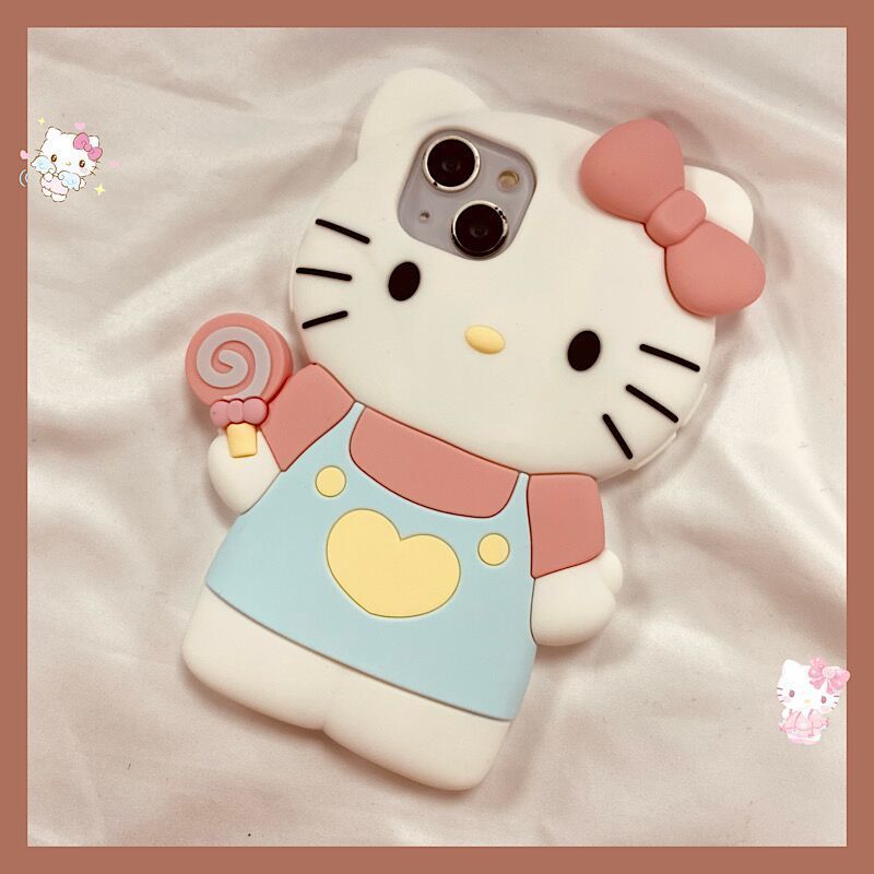 卡通可爱立体凯特猫适用iPhone13pro硅胶苹果14plus手机壳12新款