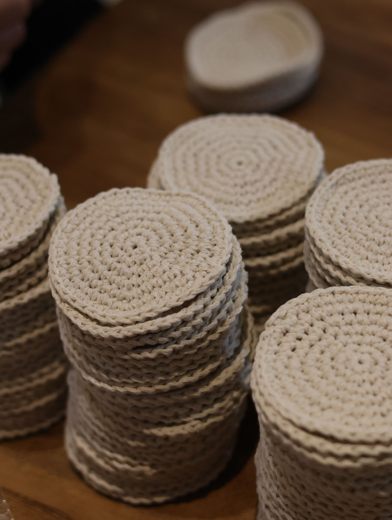 拍一发三 刺子绣手织养壶垫家用简约圆形杯垫吸水垫实用茶道配件