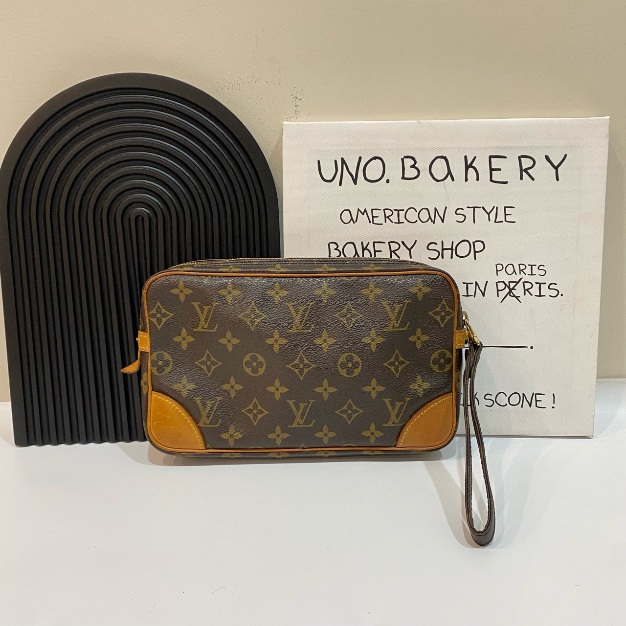 95新 LouisVuitton/路易威登 【蔡包紫】中古老花手拿包/6375889