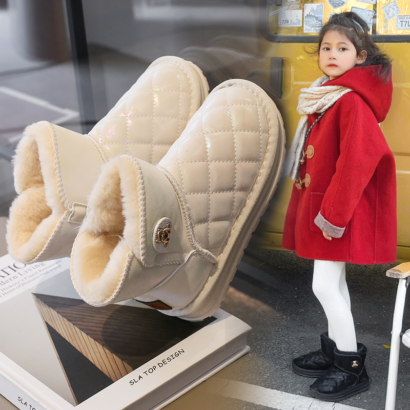 回力瑞童鞋2023秋冬季新款儿童高帮加厚雪地靴男童加绒保暖鞋童靴