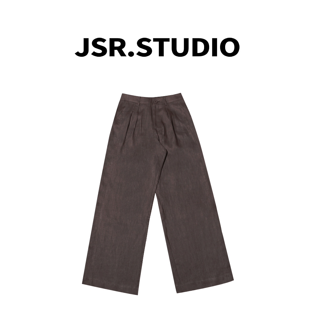 JSR studio 亚麻宽松阔腿裤直筒长裤休闲时尚百搭简约设计师透气