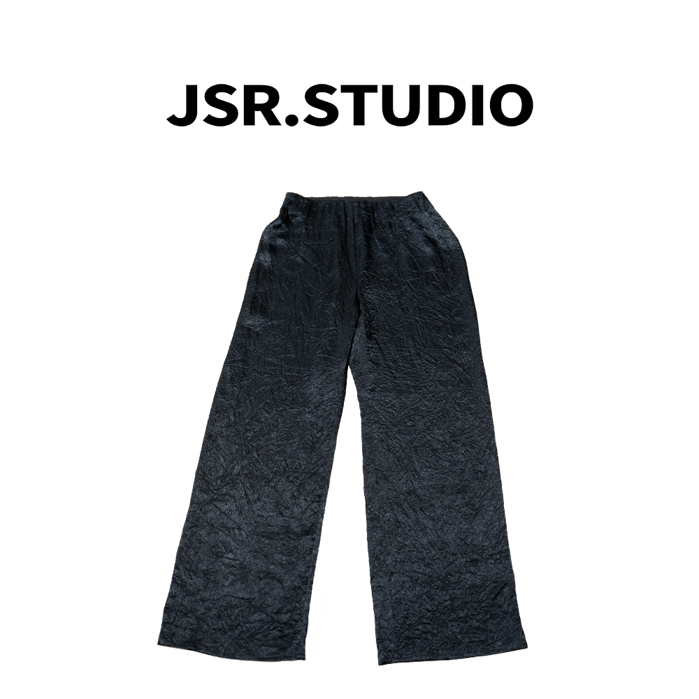 JSR studio【醋酸褶皱】直筒阔腿休闲裤时尚