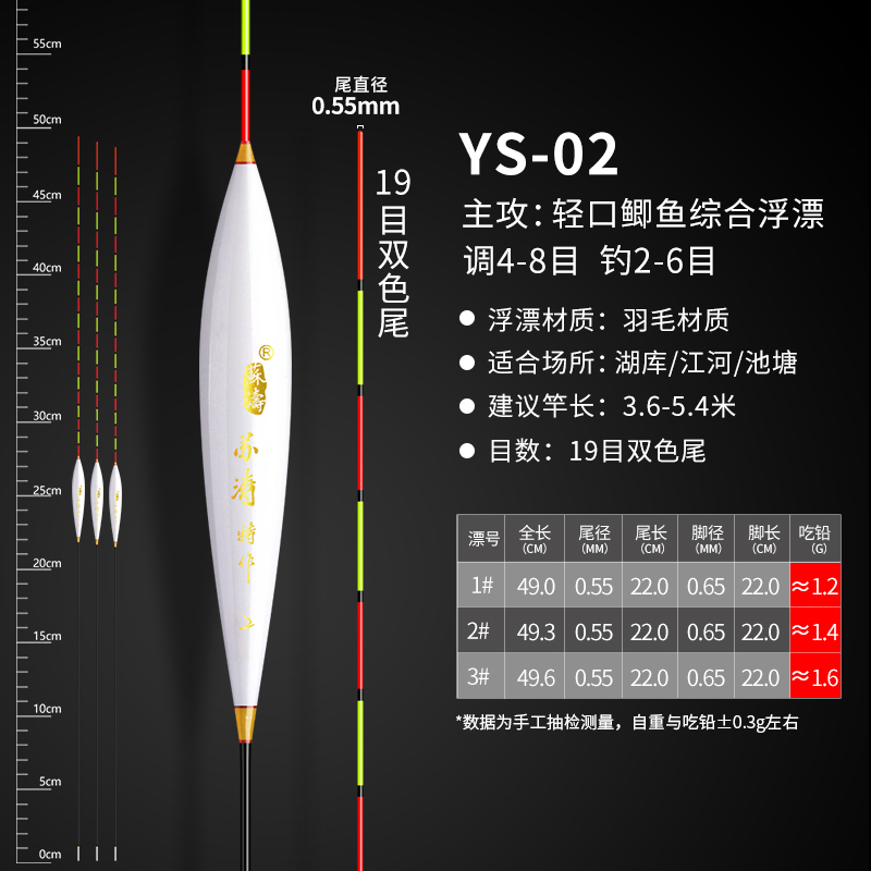 羽毛ys02轻口综合浮漂。