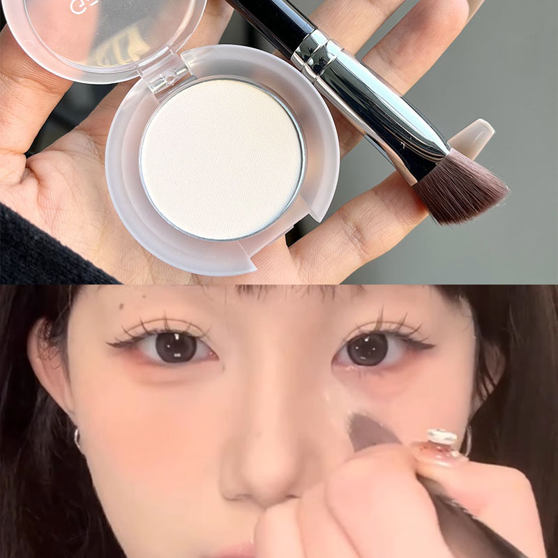 凹陷填平机！单色哑光不卡粉高光粉自然立体提亮面部泪沟粉饼推荐