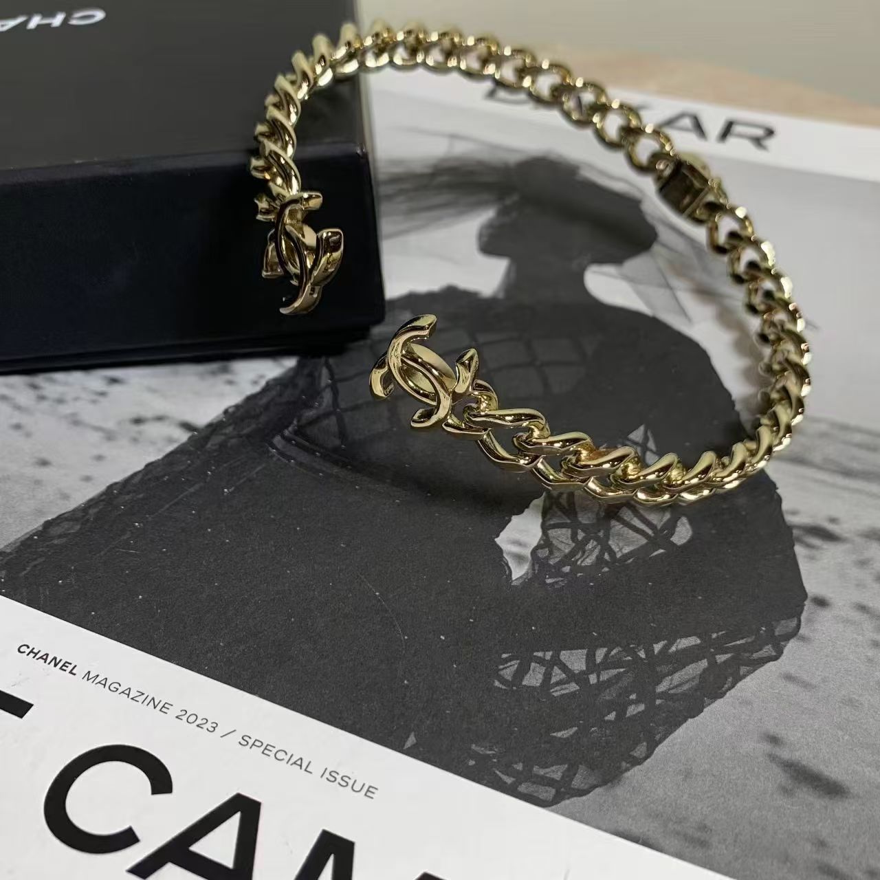 99新 Chanel/香奈儿 壹臻中古/22c镂空金属chock 项圈L码97239217