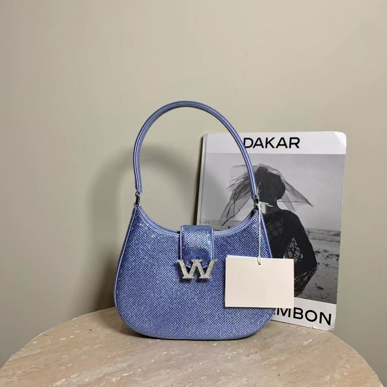 95新 Alexander McQueen/亚历山大·麦昆 壹臻/满钻腋包55822861