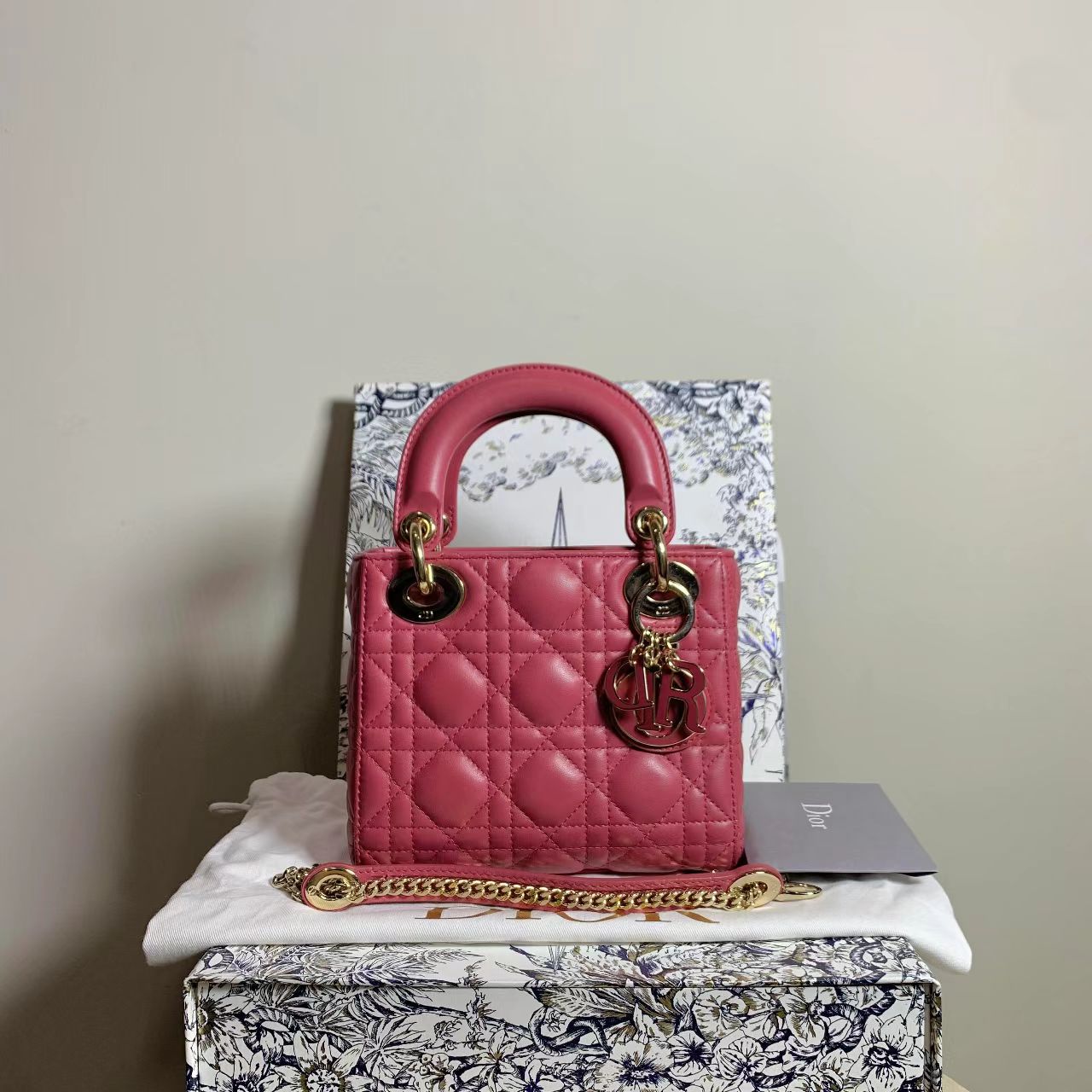 99新 DIOR/迪奥 壹臻/木槿粉珐琅吊坠三格戴妃 14494548