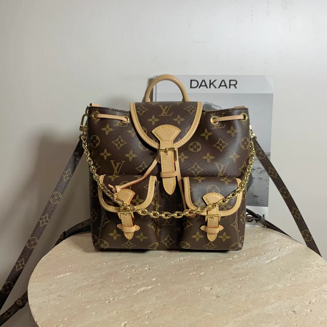 99新 LouisVuitton/路易威登 壹臻/老花秀款青蛙双肩包 97842419